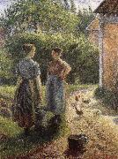 Camille Pissarro Woman in front of farmhouse Germany oil painting artist
